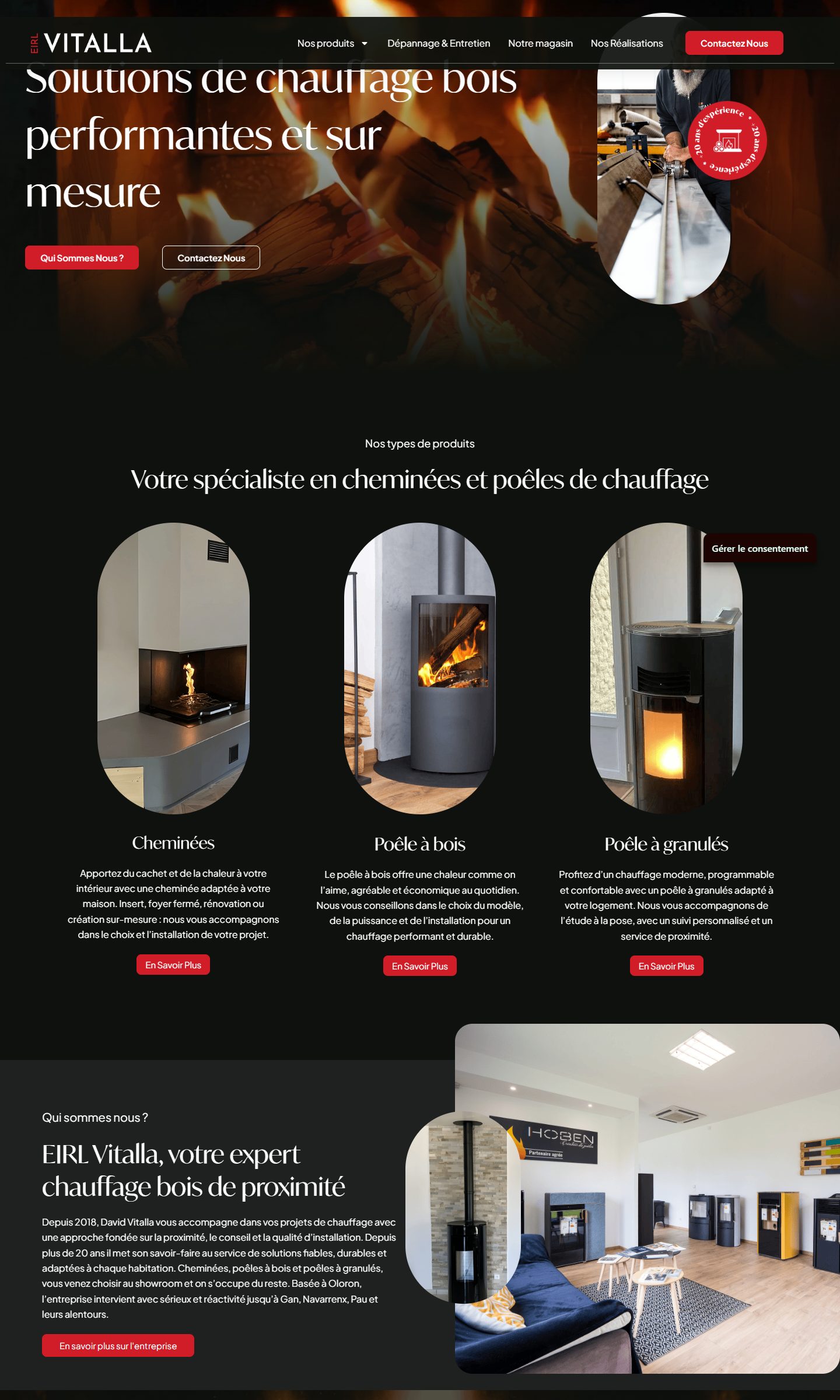 Page d’accueil du site Vitalla Confort Habitat