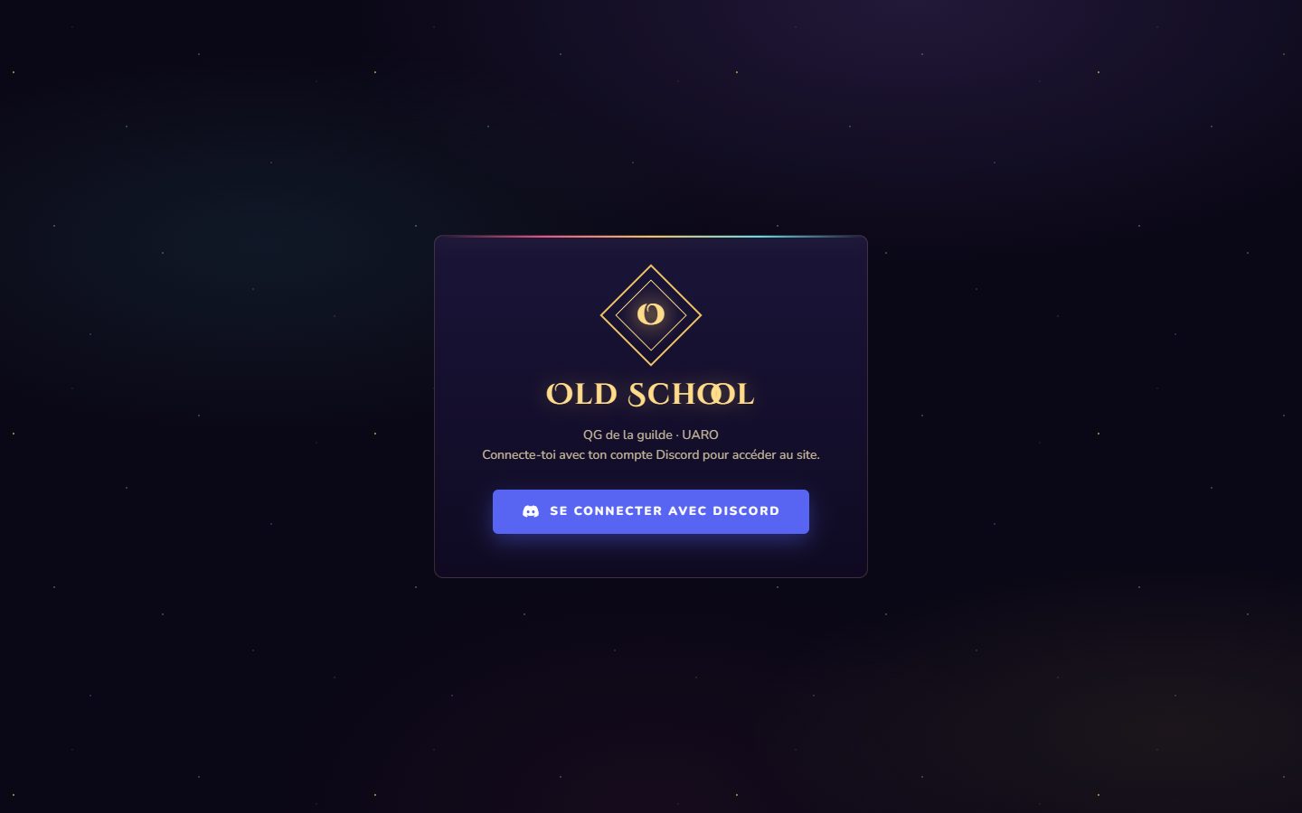 Page d’accueil du site Old School
